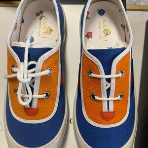 Gucci Boys Sneakers Orange Blue Size 32